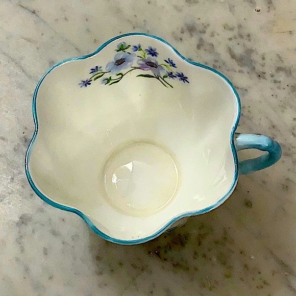 BLUE ROCK BY SHELLEY CUP & SAUCER SET VINTAGE ENGLAND FINE BONE CHINA - Picture 11 of 16